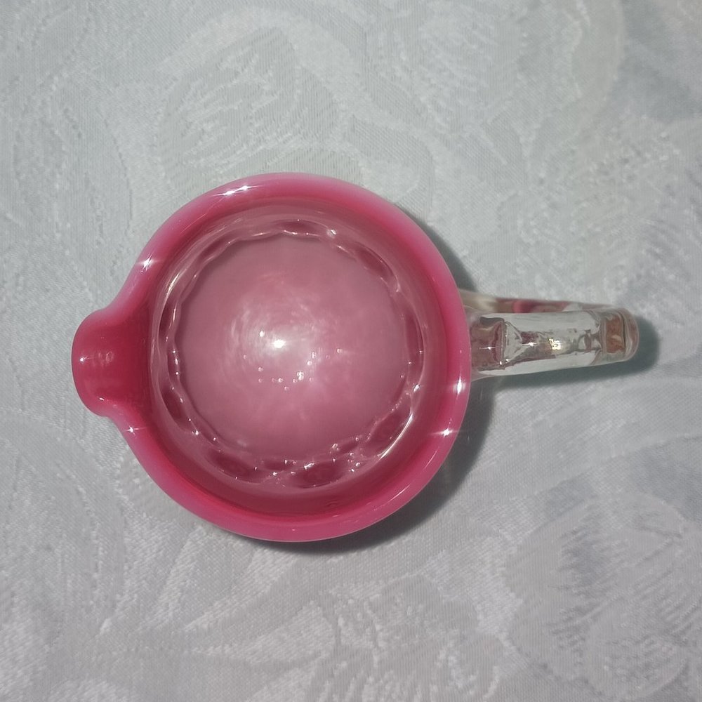 Adorable Vintage Fenton Cranberry Opalescent Coin Spot Creamer Pitcher - Picture 5 of 6